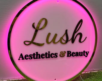 Aesthetic Beauty Salon Backlit Sign, Business Logo Signs, Acrylic Custom Beauty Sign, Wall Office Sign, Wall LED Business Signage