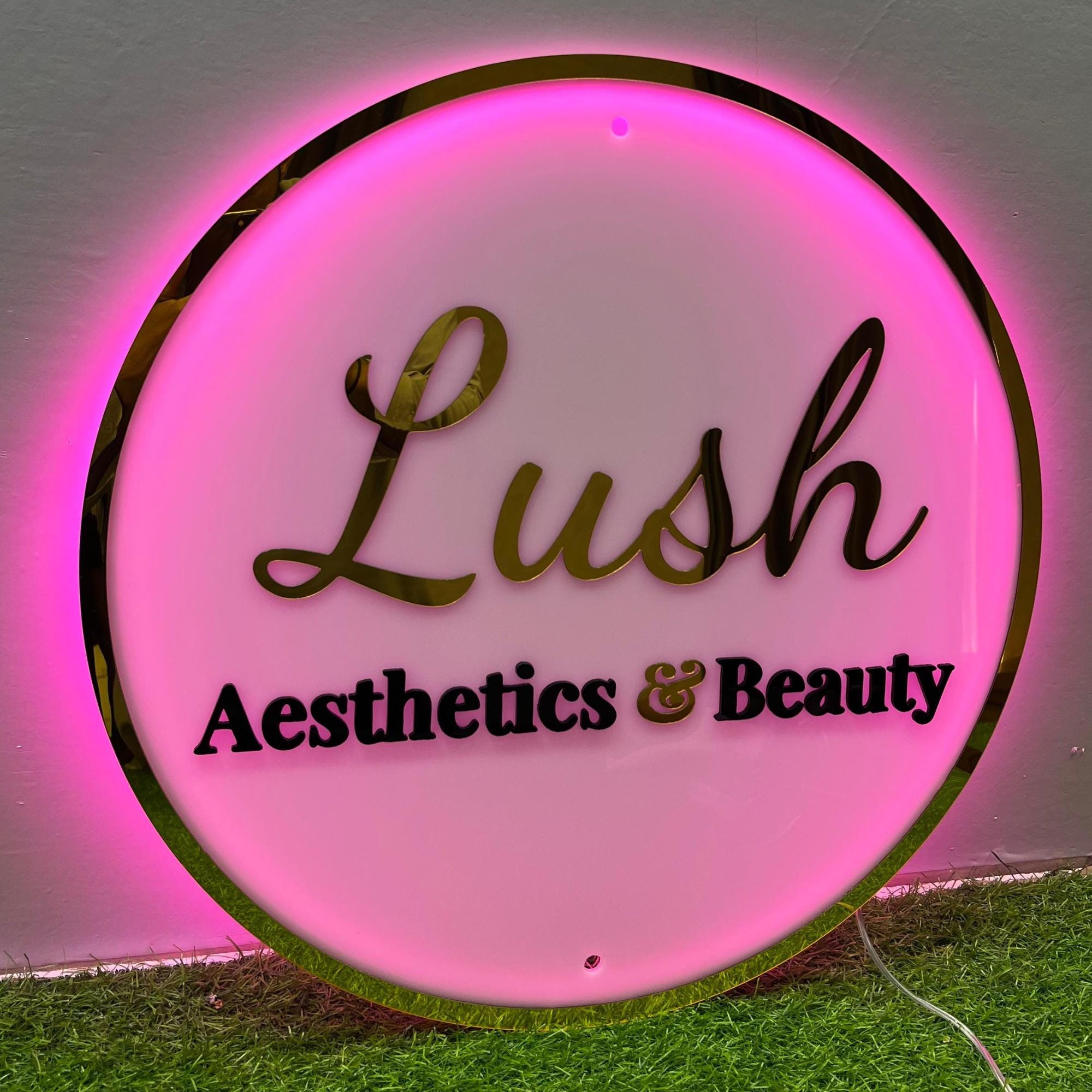 Aesthetic Beauty Salon Backlit Sign, Business Logo Signs, Acrylic ...