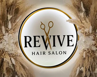 Personalized Beauty Salon Sign, Acrylic Salon Backlit Sign, Business Logo Signs, Wall and Door Office Sign, Wall LED Business Signage
