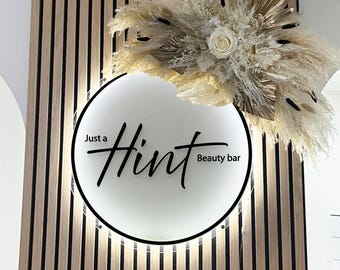 Customized Beauty Bar Sign, Acrylic Salon Backlit Sign, Business Logo Signs, Wall and Door Office Sign, Wall LED Business Signage