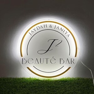 Personalized Office Wall Logo Sign, Acrylic Salon Backlit Sign, Business Logo Signs, Wall and Door Office Sign, Wall LED Beauty logo sign image 3