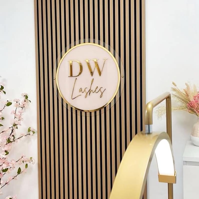 Custom Acrylic Business Logo Sign with LED Neon Backlighting | Office Wall Sign Boutique Sign | Acrylic Door Sign | Light Up Logo Wall Sign image 3