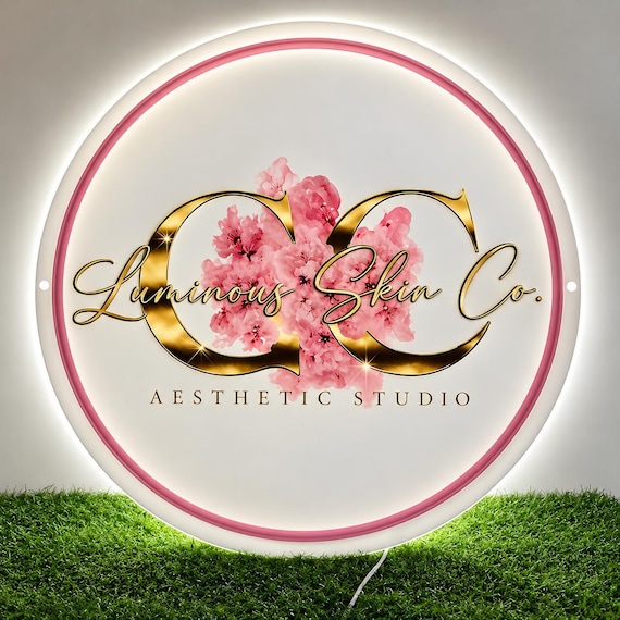 Custom acrylic business sign, acrylic logo for beauty Salon, wall lED business signage, personalized backlit Office Sign
