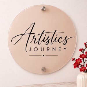 Custom Round Acrylic Business Logo Sign | 3D Raised Gold Letter Floral Wall Plaque for Beauty Salon, Lash & Brow, Skin Studio, Medspa, Decor