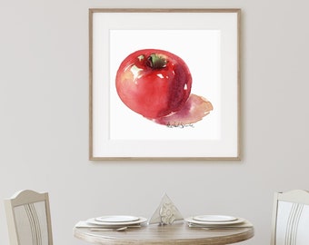 Apple Art, Fall Apples, Botanical Art, Kitchen Decor, Kitchen Wall Art, Country Decor, Farm Decor Art, Instant Download, Watercolor Art,