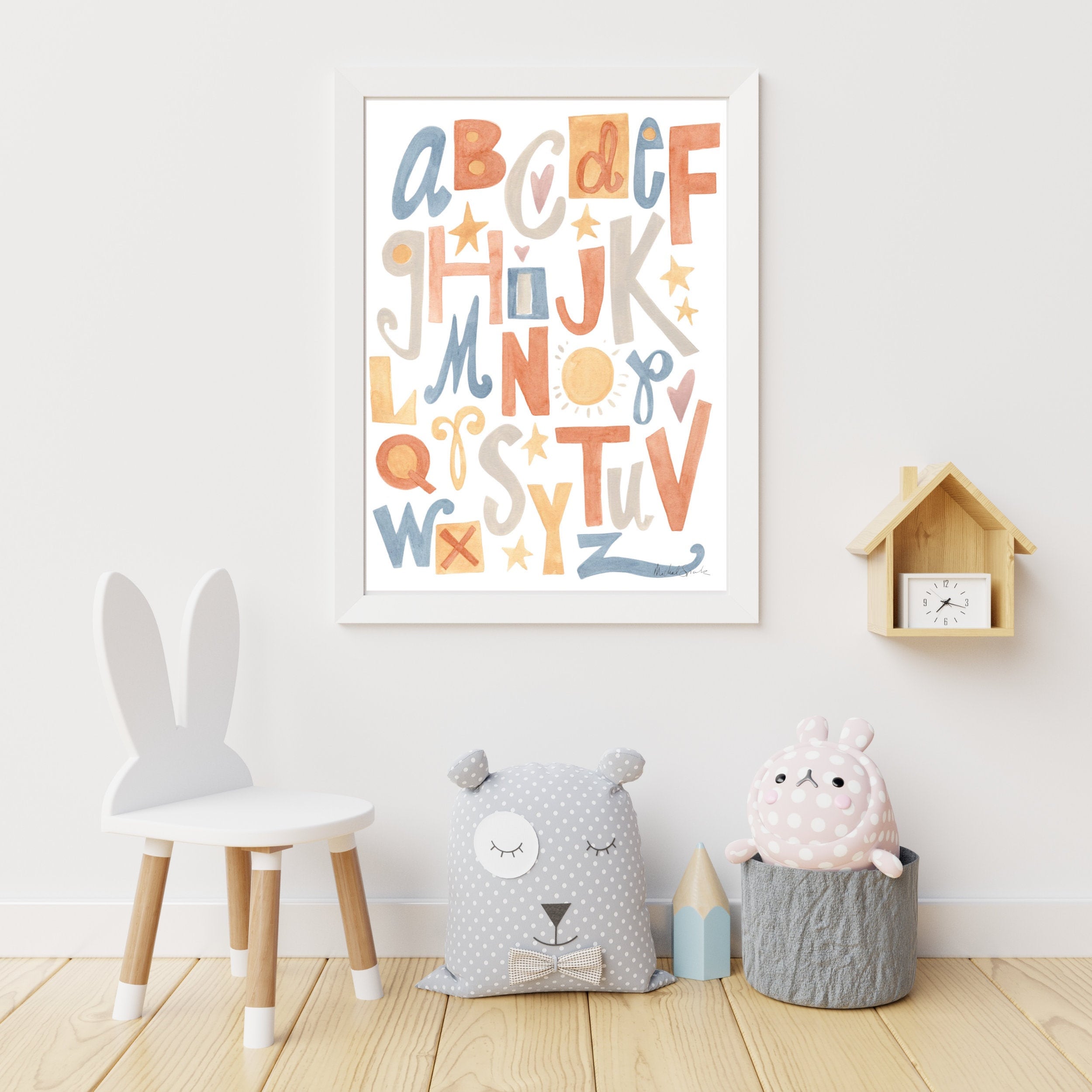 Alphabet Poster Alphabet Poster Printable Alphabet Poster Etsy