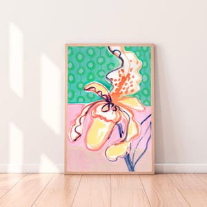 Orchid Art Print: Vibrant Floral Giclée, Modern Botanical Artwork