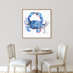 Blue Crab Watercolor, Crab Art, Nautical Beach Art, Instant Download, Beach House Decor, Beach Wall Art, Instant Download, Watercolor Art, image 4