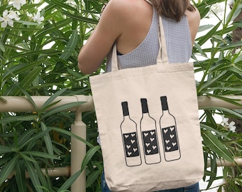 NUEVO - Bolsa de vino divertida de algodón, bolsa de yute con frase, regalo para amantes del vino, bolsa de vino con humor, idea de regalo para novia