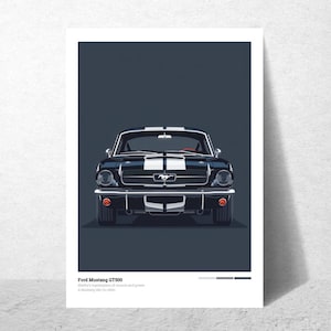 Car Poster Ford Mustang GT500 Digital Print Gift for Him Classic Muscle Car Shelby GT500 Wall Decor Printable Wall Art Car Art Gift for Dad