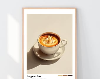 Coffee Wall Art Cappuccino Printable Wall Art Coffee Gifts Kitchen Prints Wall Decor Coffee Poster Home Decor Coffee Art Digital Download