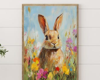 Easter Wall Art - Easter Bunny, Printable Art, Nursery Wall Art, Spring Print