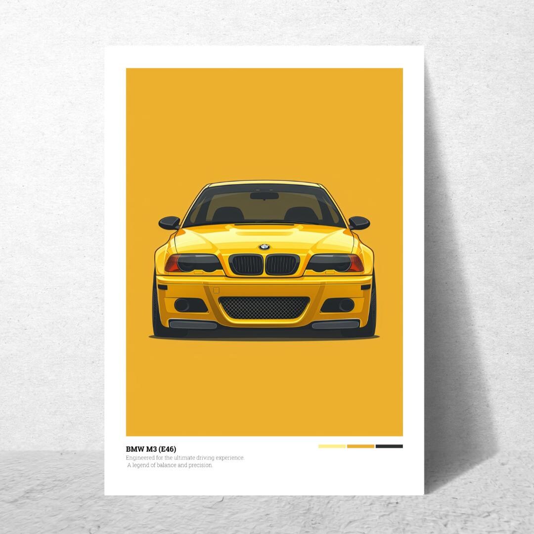 bmw-m3-e46-digital-art-print-classic-sports-car-poster-bmw-wall-art