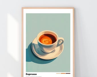 Coffee Wall Art Espresso Coffee Gifts Home Decor Coffee Poster Digital Art Prints Kitchen Art Coffee Print Digital Download Kitchen Print