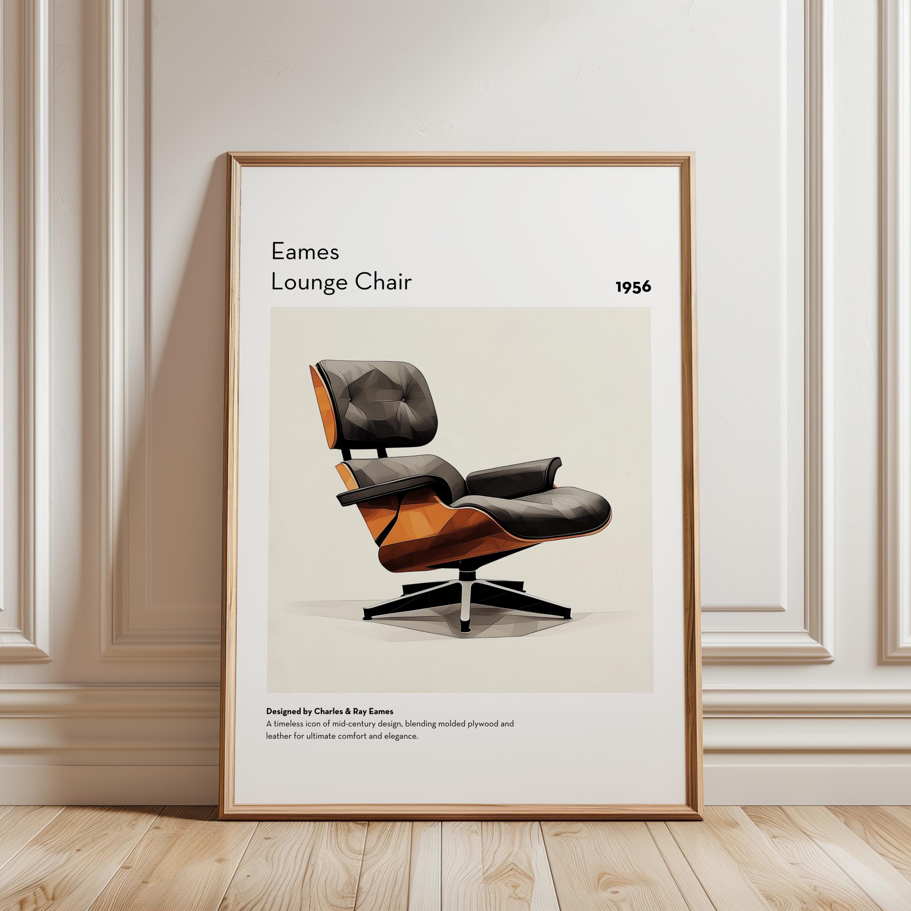 Eames Lounge Chair Poster, MCM Wall Art, Bauhaus Print, Mid