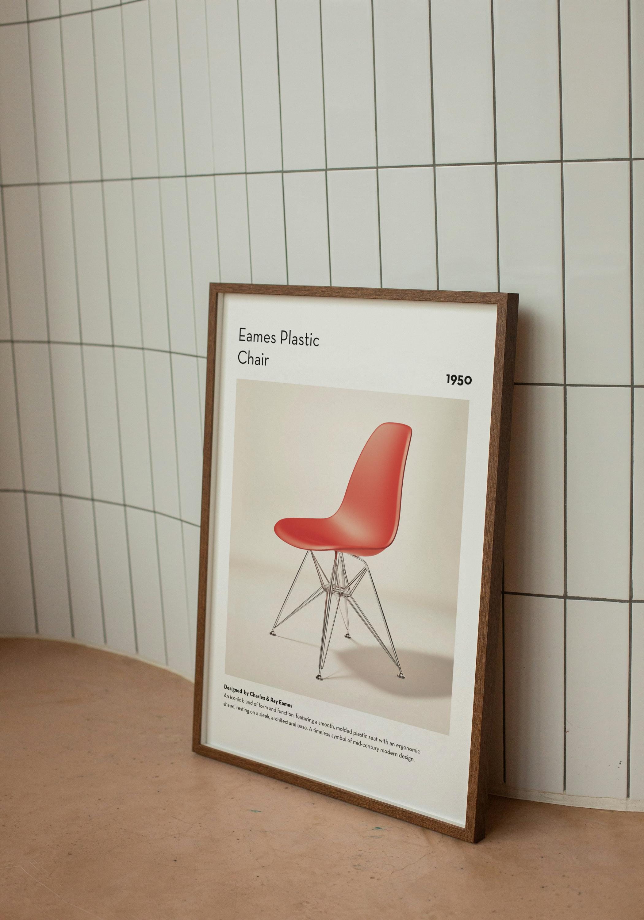 Eames Plastic Chair Poster Mid Century Modern Digital Art Charles