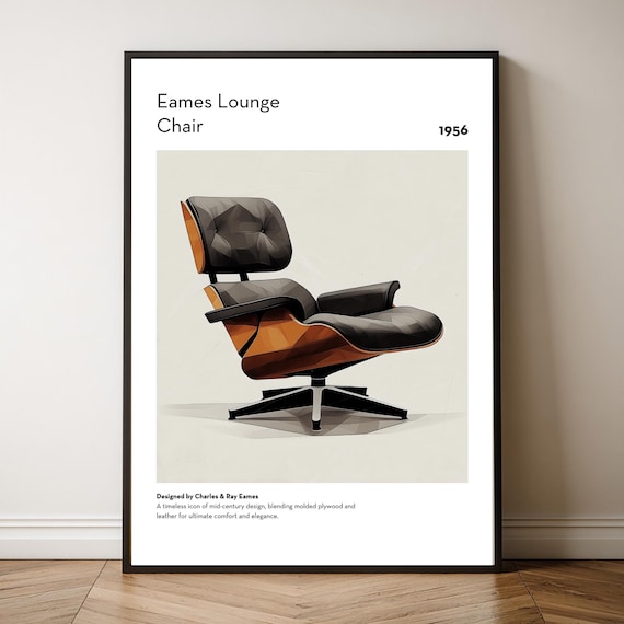 Eames Lounge Chair Poster: Mid-century Modern Art Print (digital