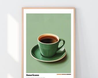 Coffee Wall Art Americano Coffee Gifts Printable Wall Art Kitchen Prints Coffee Poster Kitchen Art Gift Ideas Coffee Art Digital Download