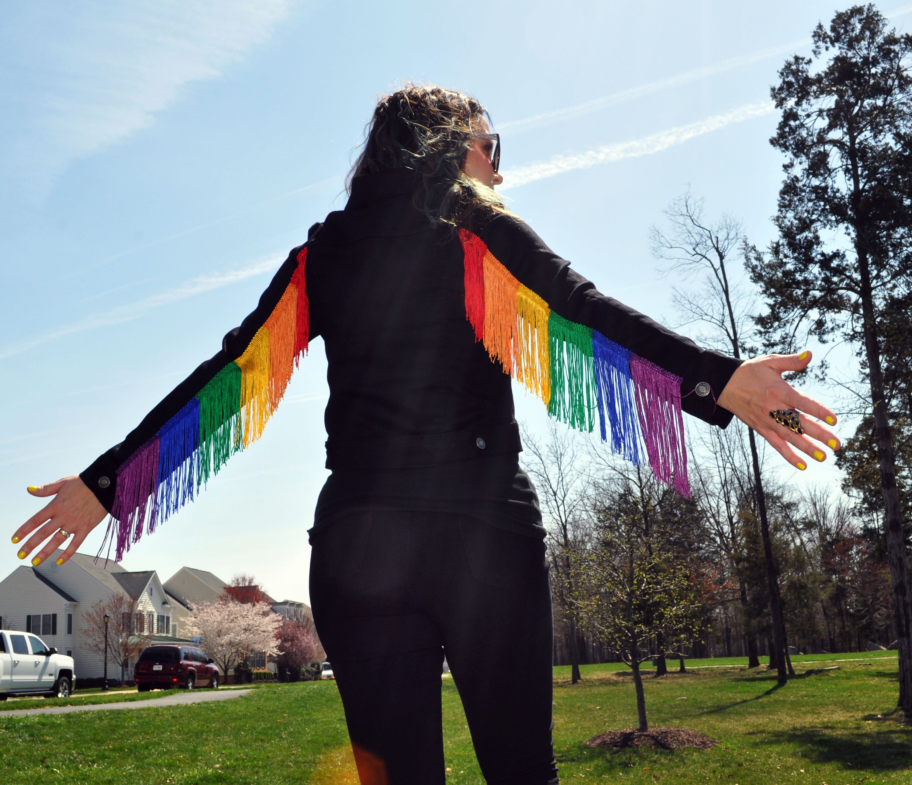 rainbow fringe jacket