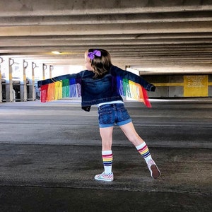 Rainbow Fringe Denim Jacket Kids image 2