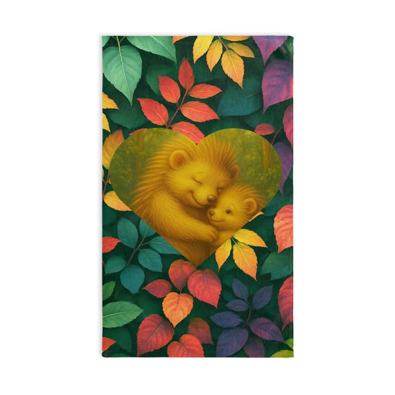 Mother's Love Hand Towel, Bathroom Decor, Washcloth, Kitchen Towel, Gift for Animal Lover, Cute Tea Towel