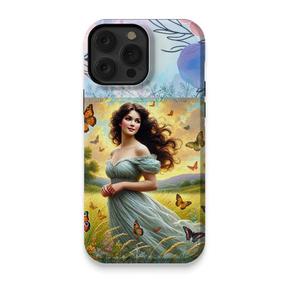 Floral Butterfly Art iPhone 14 Pro Max Case: Elegant Phone Cover