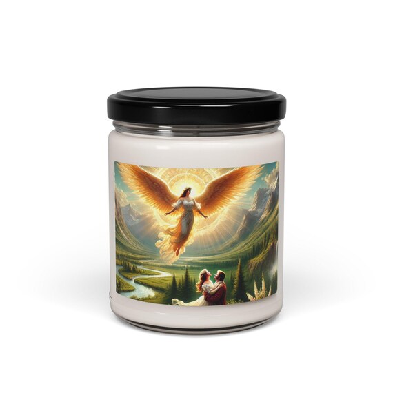 Angel Invocation Soy Candle: Aromatherapy Meditation, 9oz