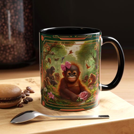Accent Coffee Mug: Orangutan with Bow, Ceramic Mug (11oz, 15oz)