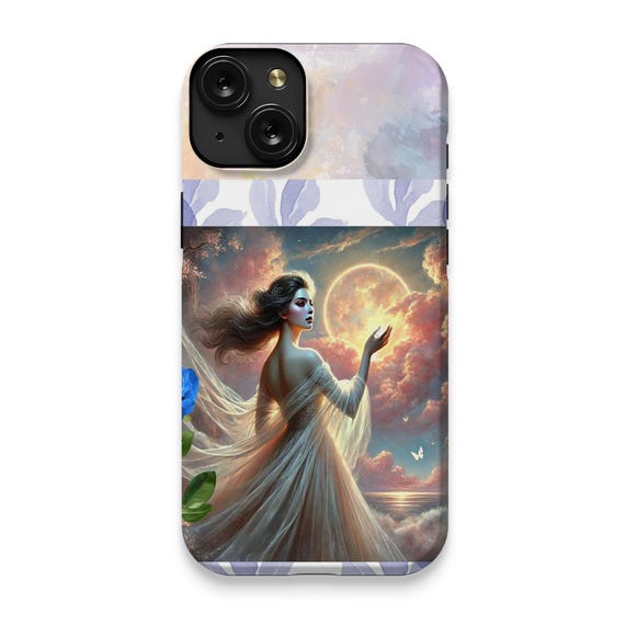 Ethereal Woman Art iPhone 15 Plus Case: Protective Artistic Phone Cover