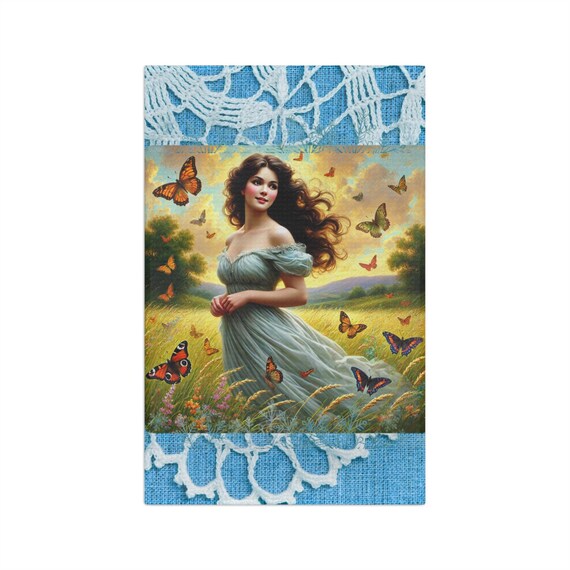 Love is Pervasive Tea Towel - Kitchen Hand Towel, Microfiber Dish Cloth, Cute Home Decor, Heart Pattern, Valentine's Day Gift