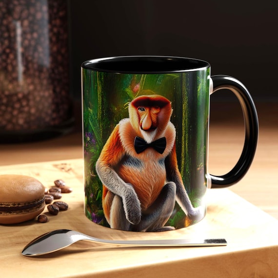 Proboscis Monkey Coffee Mug: Accent Ceramic Mug (11oz, 15oz)