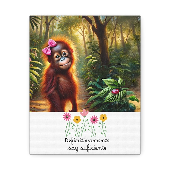 Jungle Orangutan Stretched Canvas Print: Indoor Wall Art