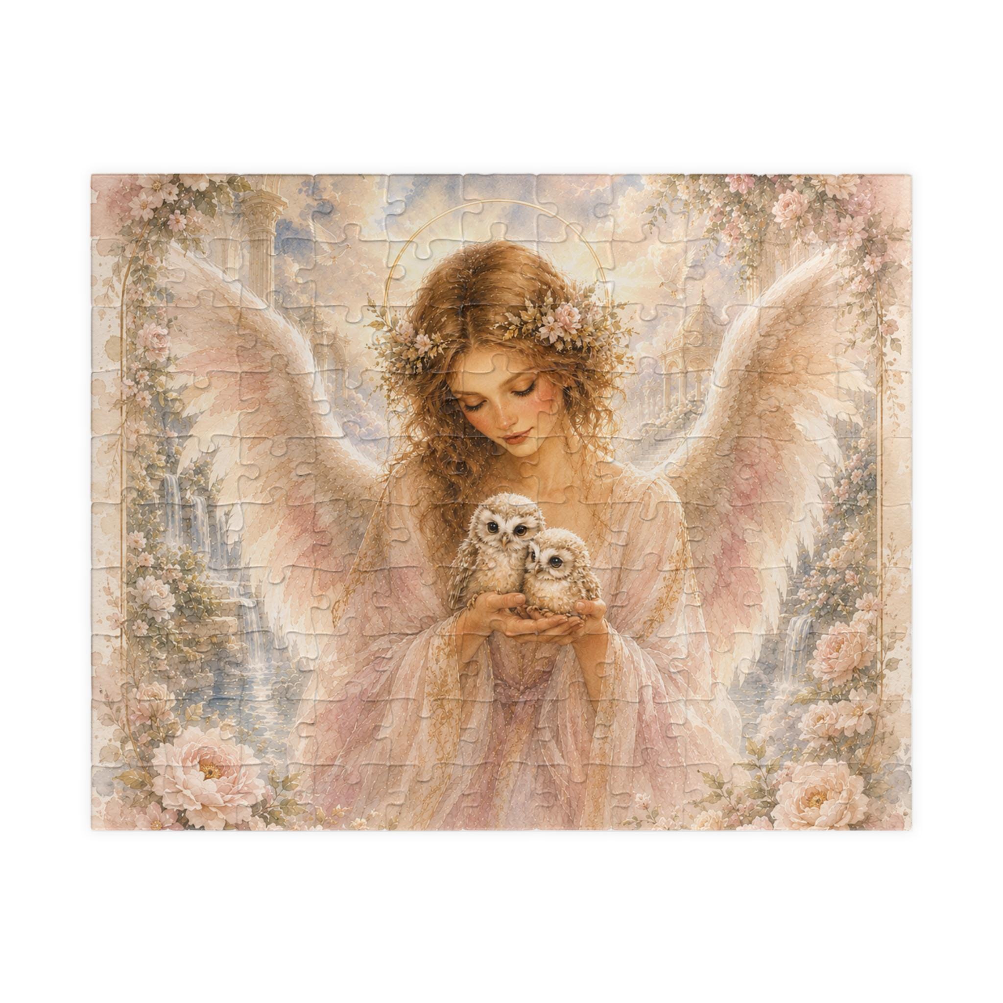 Angel and Owl Puzzle 1014 Piece Jigsaw | Whimsical Angel Owl Artwork