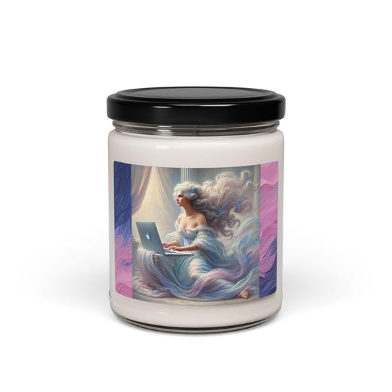 Hand Poured Soy Candle: Wave of the Future Scent - 50-60 Hour Burn