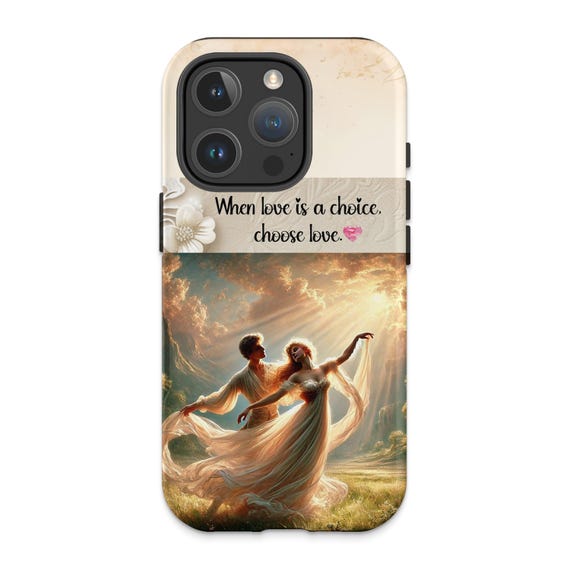 Romantic Couples Art iPhone 16 Pro Case: Elegant Love Design