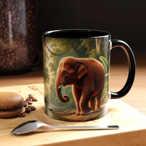 Elephant Coffee Mug: Accent Ceramic Mug, Glossy Finish (11oz, 15oz)