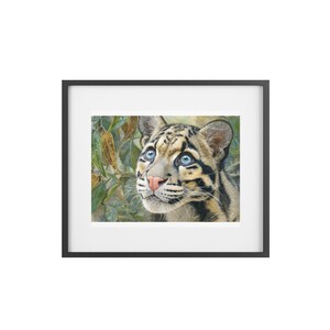 Clouded Leopard Portrait Framed Poster | Matte Print