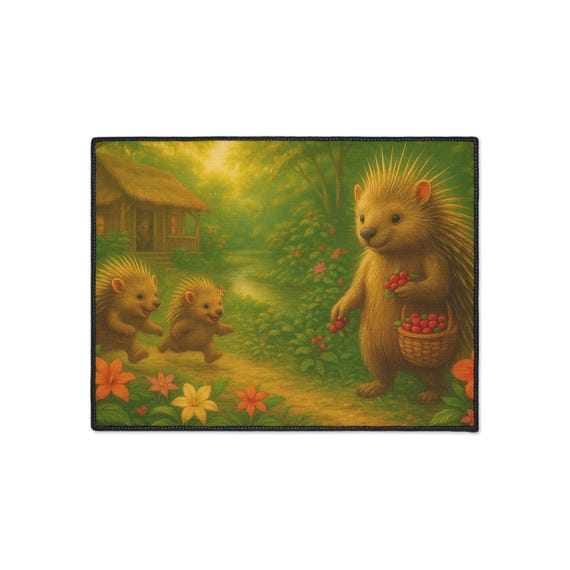 Porcupine Antics Floor Mat