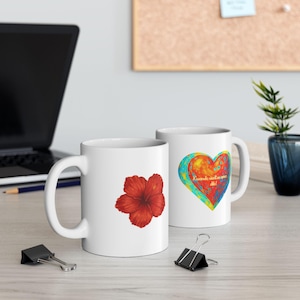 Vibrant Heart Ceramic Mug - Colorful Love Gift, Coffee Cup, Home Decor, Valentine's Day, Friendship
