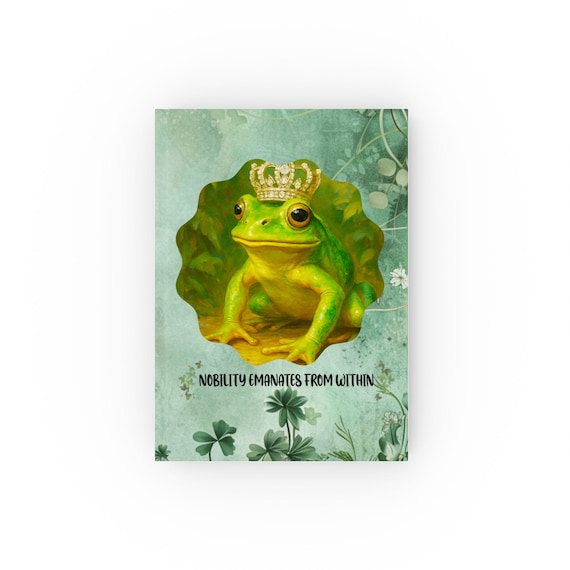 Green Frog Journal with Inspirational Quote, Perfect Gift for Nature Lovers, St. Patrick's Day, Journaling, Notetaking, Eco-Friendly