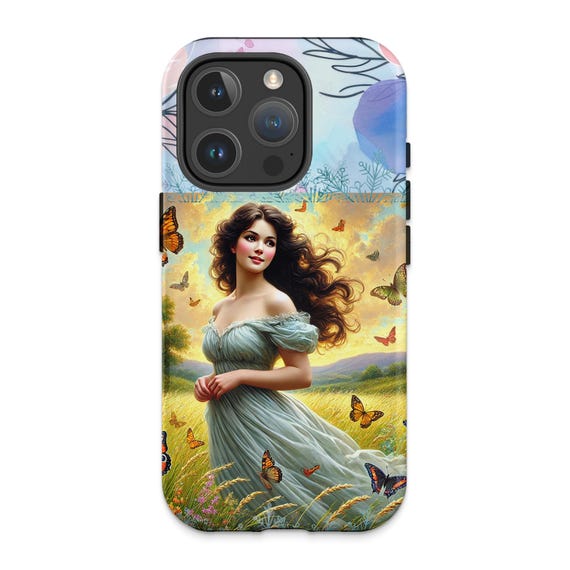 Butterfly Garden Goddess iPhone 16 Pro Case: Elegant Nature Art