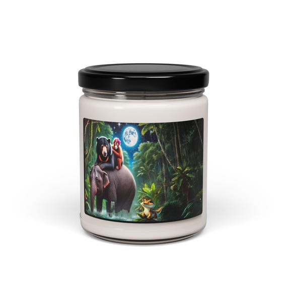 Moonlit Jungle Animals Candle | Soy Candle, 9oz
