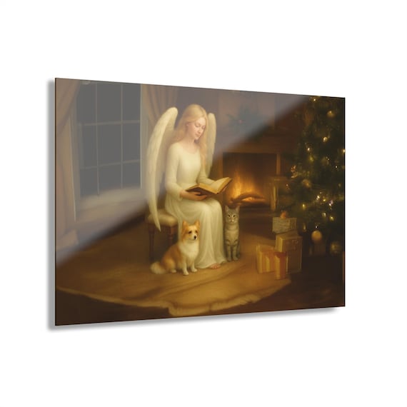 Angelic Muse Christmas Wall Art with French Cleat, Dreamy Landscape Print, Home Decor, Nature Artwork, Gift for Art Lovers, Elegant Decor