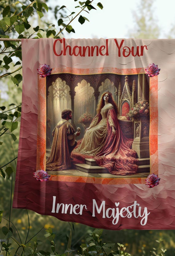 Medieval Royalty Throw Blanket, Exquisite Art Lover Gift