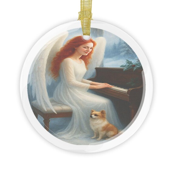 Glass Ornaments: Musical Angel Ornament, Holiday Decor, Christmas Decoration, Festive Gift, Tree Ornament