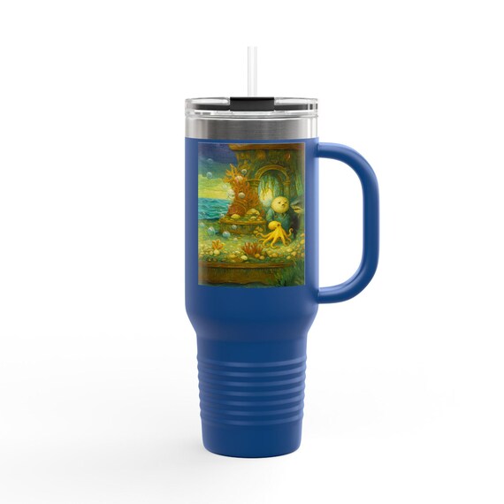 Ocean Theme Insulated Travel Mug: Underwater Consultation, Sea Life Lover Gift