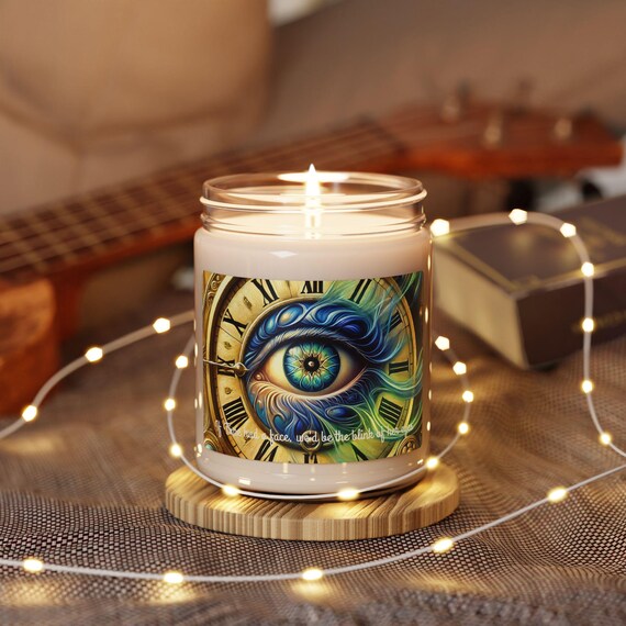 Time Face Scented Soy Candle: Unique Home Decor, Relaxing Aromatherapy