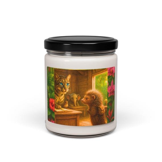 Wildlife Schoolroom Soy Candle: Nature Lover Gift, Calming Scents