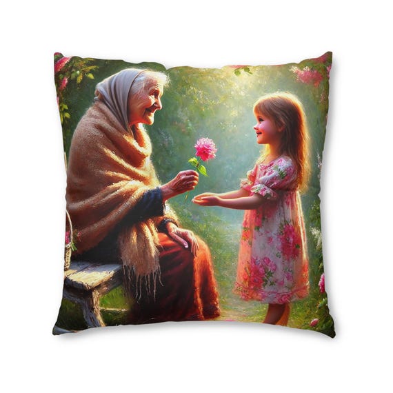 Square Floor Pillow: 'Love is Timeless' Tufted Cushion