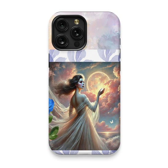 Moonlight Goddess iPhone 15 Pro Max Case: Elegant Fantasy Art